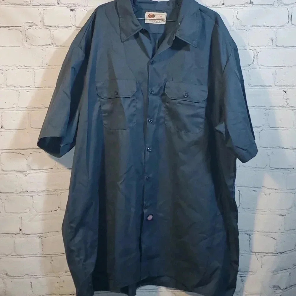 Relaxed Fit Short Sleeve Work Shirt, Charcoal Gray NWOT